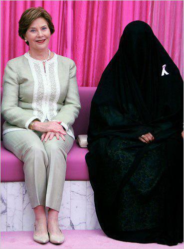 همسر بوش و همسر پادشاه عربستان