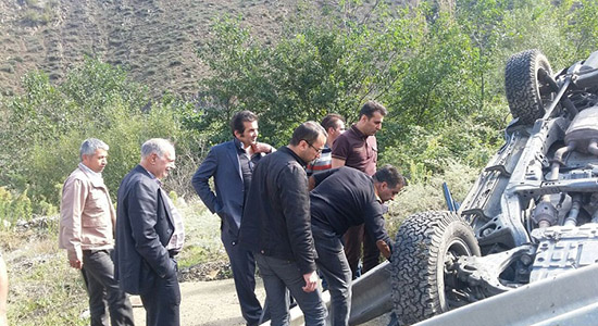 تصادف حسام نواب صفوی در سوادکوه تصادف حسام نواب صفوی در سوادکوه