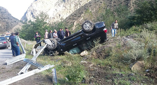تصادف حسام نواب صفوی در سوادکوه تصادف حسام نواب صفوی در سوادکوه
